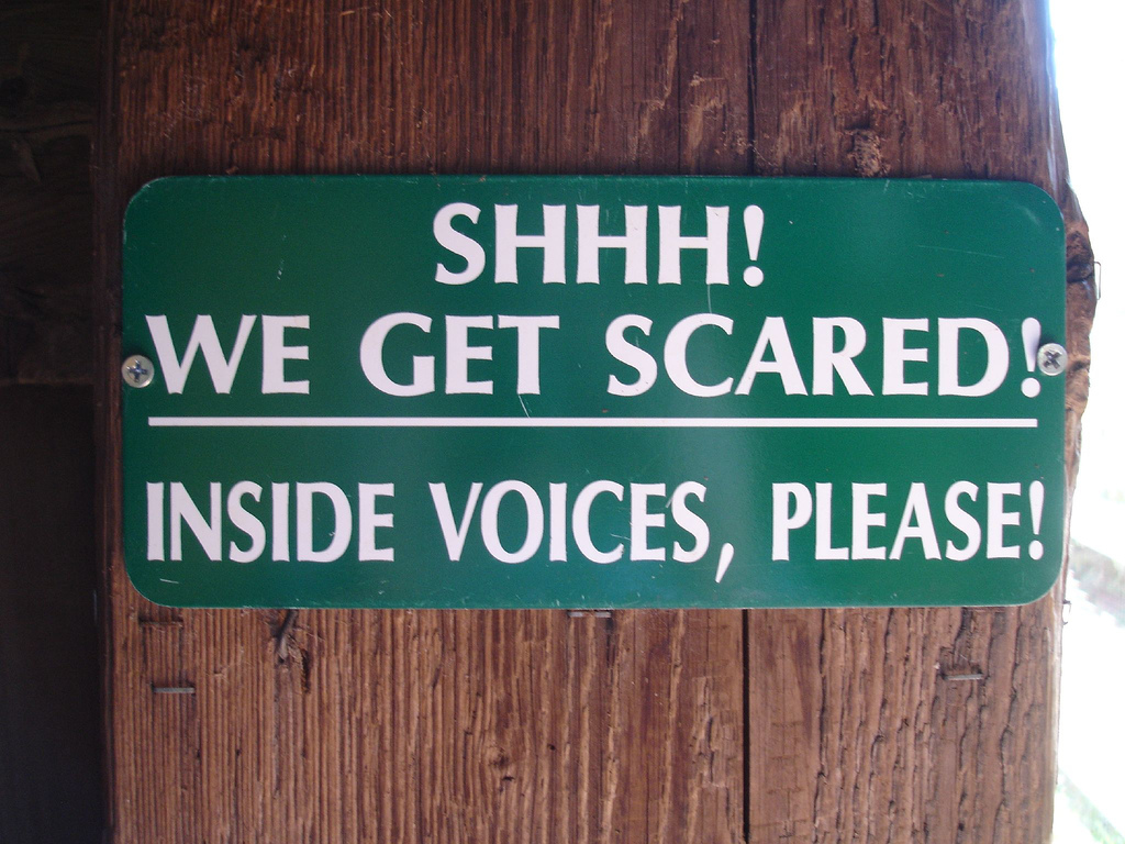 Shhhh! We get scared (CC BY 2.0)